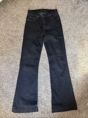 7 For All Mankind Black High-Rise Flare Jeans